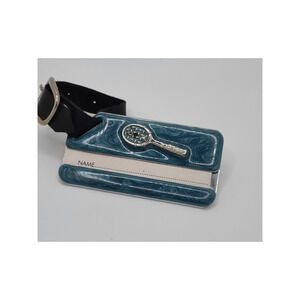 Sparkling enamel rhinestone tennis tag for luggage.